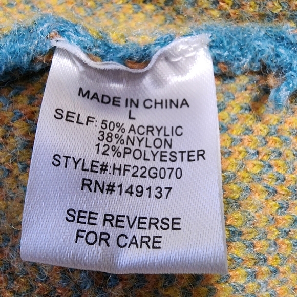 HYFVE‎ Mod Floral V-neck Cardigan Sweater Boho Bright Lagenlook Cottagecore Fun - Picture 9 of 10